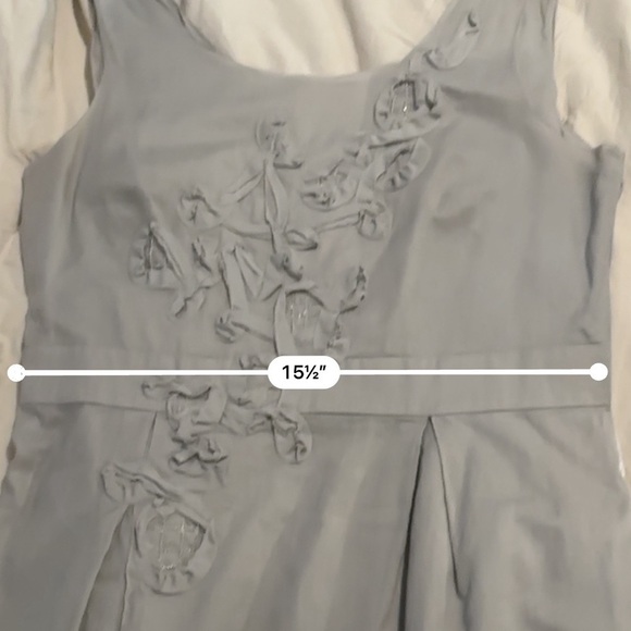 Ann Taylor LOFT Gray Cotton Sheath Dress Floral Applique With Beads Size 10 - Picture 13 of 15